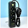 Удлинювач No Brand F43U USB 4 м 3 розетки чорний