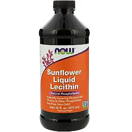 Подсолнечний Лецитин, Sunflower Liquid Lecithin, Now Foods, 473 мл.