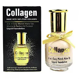 Жидка основа під макіяж Wokali Collagen Easy Match Makeup Liquid Foundation 3 в 1 HF2006 65 мл