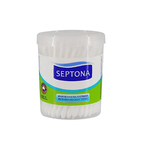 Ватные палочки в круглом боксе Septona 100 шт