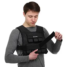 Жилет утяжелитель с регулировкой веса Zelart TA-7815-15 15 кг Черный