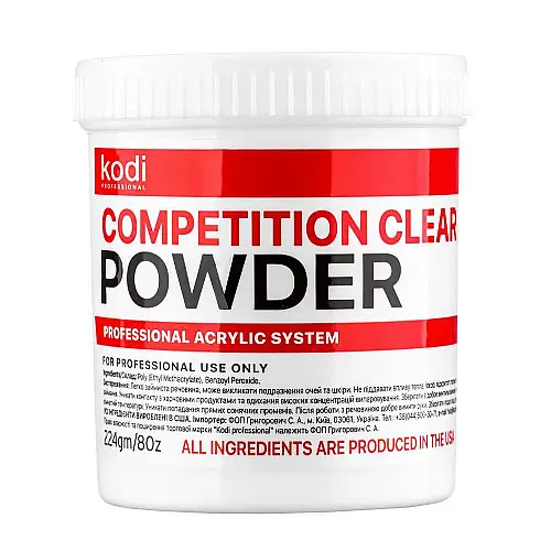 Акриловая пудра Kodi Professional Competition Clear Powder 224 г Прозрачный (00-00062081)