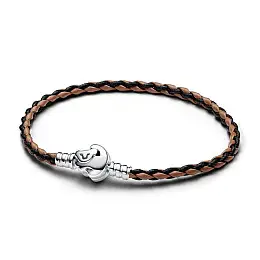 Кожаний браслет No Brand з срібною застібкою Король Лев 593361C01 17
