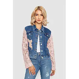 Джинсовая женская куртка AGER 29 Сине-розовый (247R9799-1)