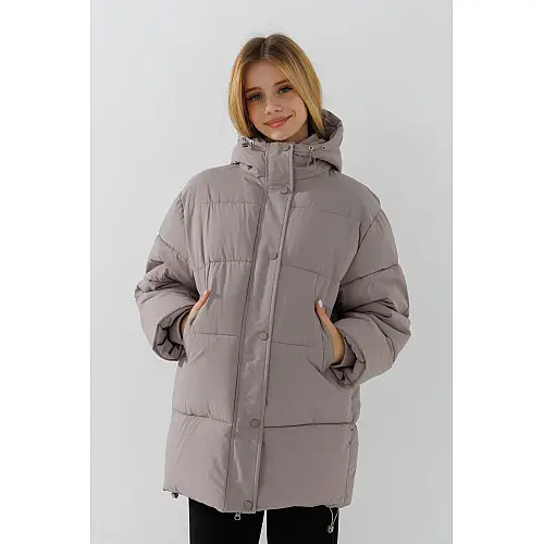Куртка для дівчинки No Brand HL-197 128 см Сірий (2000990600547)