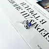 Серебряная брошка SilverBreeze с сапфиром nano 1.77ct (2140870)