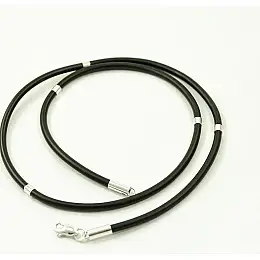 Каучуковий шнурок з вставками Maxi Silver 8605
