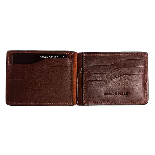 Зажим для купюр с монетницей 80х110 мм Grande Pelle 125623