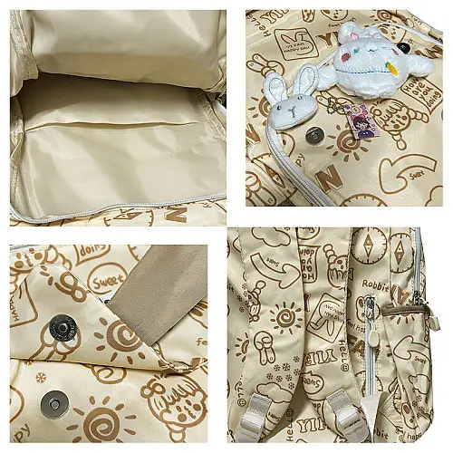 Рюкзак подростковый Lesko 230632 Beige Зайка 20 л