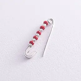 Серебряная булавка (коралл) 21047 Оникс