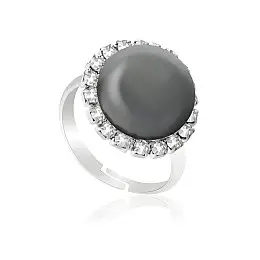 Кольцо KOBI Amelia с жемчугом Swarovski 15 мм Регулируемый/Безразмерное (7470-0645-05-32)