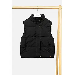 Утеплений жилет для дівчинки No Brand 104 см Чорний ЦБ-00242848 (SKT000965929)