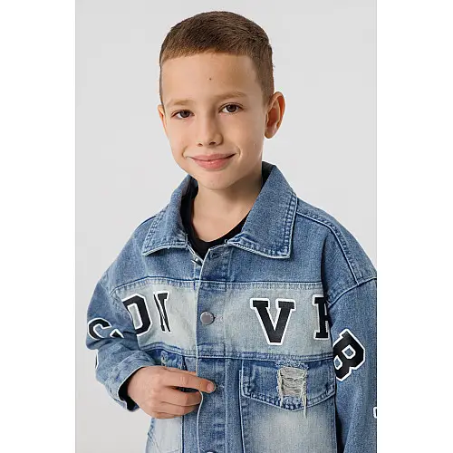 Куртка джинсова для хлопчика No Brand 6802 164 см Синя (2000990306920)