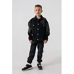 Куртка джинсова для хлопчика No Brand 6819 134 см Чорний (2000990306777)