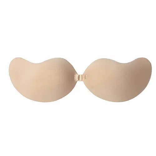 Бюстгальтер-невидимка Lesko Fly Bra G00D88 C з ефектом Рush Up Бежевий (12352-76121)