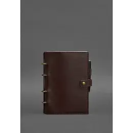 Кожаный блокнот с датированным блоком (Софт-бук) 9.1 бордовый BlankNote