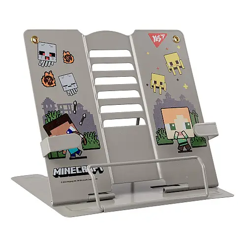 Подставка для книг с дополнительными фиксаторами YES Minecraft металл (470516)