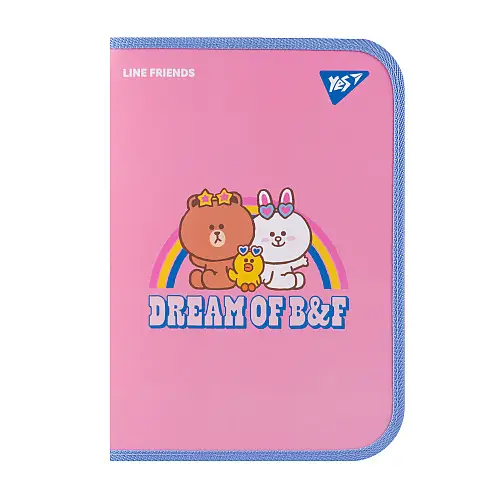 Папка факультативная YES A4 на молнии Line Friends. Dream (492223)