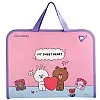 Папка-портфель YES FC на молнии с тканевыми ручками Line Friends. Choco and Cony (492239)