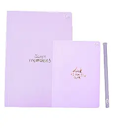 Набір блокнотів 4Profi Title note фіолетовий 64 аркуші А5 В6 + ручка