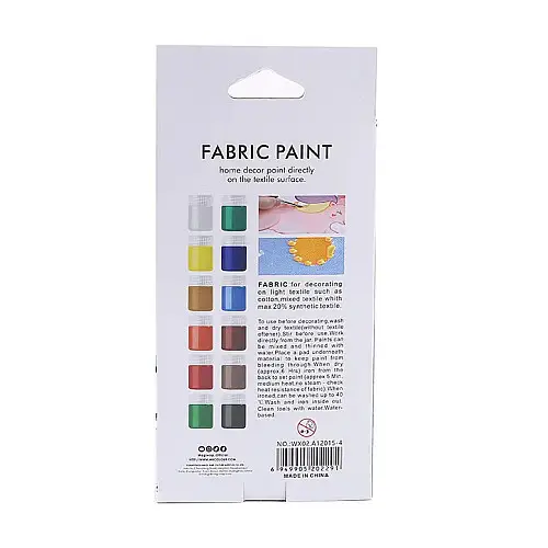 Набір фарб для розпису по тканині Art Rangers Fabric Paint 12 кольорів по 15 мл