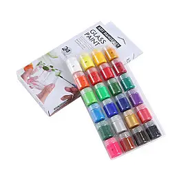 Художні акрилові фарби Art Rangers Glass Paint для декору скла 24 шт