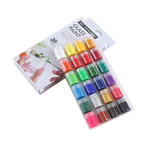 Художні акрилові фарби Art Rangers Glass Paint для декору скла 24 шт