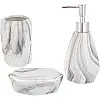 Набор керамических аксессуаров для ванной комнаты Gray marble 3 предмета ceramic DP219252 BonaDi