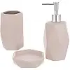 Набор керамических аксессуаров для ванной комнаты Beige Mocha 3 предмета ceramic DP219254 BonaDi