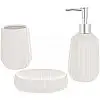 Набор керамических аксессуаров для ванной комнаты Milky White 3 предмета ceramic DP219255 BonaDi