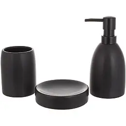 Набор керамических аксессуаров для ванной комнаты Black Matt 3 предмета ceramic DP219257 BonaDi