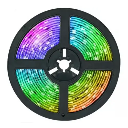 Світлодіодна стрічка RIAS 5050 LED RGB в бухті 5м різнокольорова 5V USB Bluetooth (4_00561)