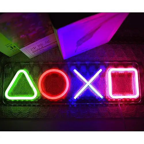 Настінний неоновий світильник нічник вивіска Angel PlayStation 42*13 см