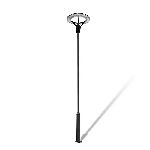 Комплект светильник светодиодный парковый Lightwell LW-GL-50S и столб парковый черный 4 м
