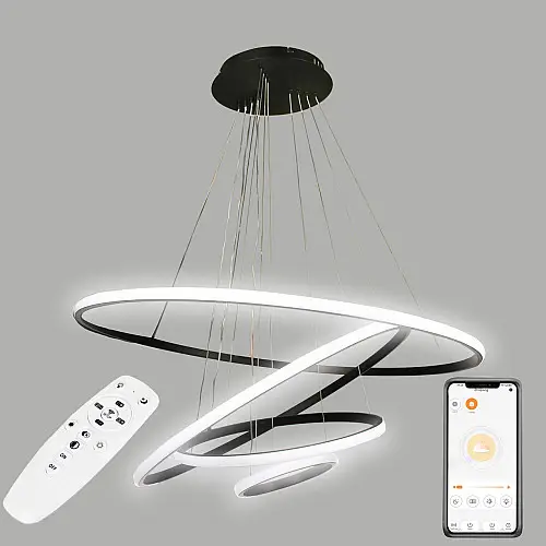 Потолкова LED люстра Sunlight 6026/2+4+6+8 чорний