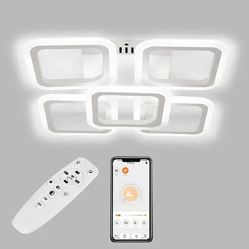 Потолкова LED люстра Sunlight W8036/4+1B Білий