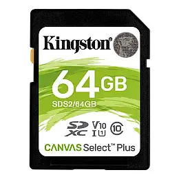 Карта пам'яті SDXC 64GB UHS-I Class 10 Kingston Canvas Select Plus R100MB/s (SDS2/64GB)