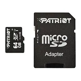Карта пам'яті MicroSDXC 64GB UHS-I Class 10 Patriot LX + SD-адаптер (PSF64GMCSDXC10)