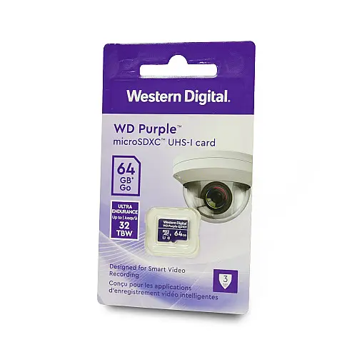 Карта пам'яті Western Digital MICRO SDXC 64GB UHS-I WDD064G1P0C WDC спеціалізована для відеоспостереження