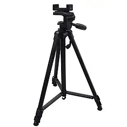 Універсальний штатив трипод TriPod 380A 0.5-1.35м розкладний для камери та телефону переносний з рівнем і чохлом тринога + Bluetooth пульт