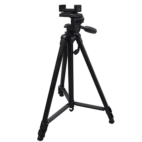 Універсальний штатив трипод TriPod 380A 0.5-1.35м розкладний для камери та телефону переносний з рівнем і чохлом тринога + Bluetooth пульт