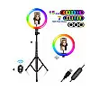 Студийная 360° светодиодная LED лампа со штативом XPRO LIVE LIGHT RGB MJ38 диаметр - 38см