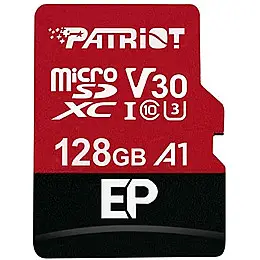 Карта пам'яті MicroSDXC 128GB UHS-I/U3 Class 10 Patriot EP A1 R90/W80MB/s SD-адаптер (PEF128GEP31MCX)