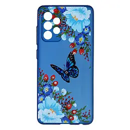 Чехол Emy Ultra-thin Shine with Frame для Samsung A525 Galaxy A52 (2021) Синій Метелик