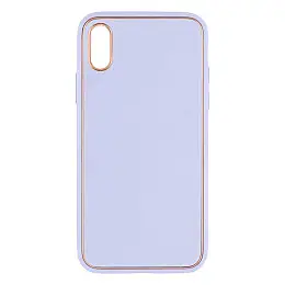 Чохол Leather Case Gold with Frame для Apple iPhone Xs Ліловий