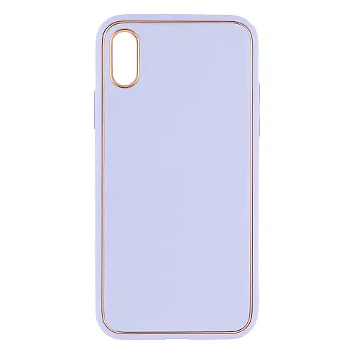 Чехол Leather Case Gold with Frame для Apple iPhone Xs Lilac