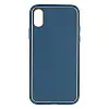 Чехол Leather Case Gold with Frame для Apple iPhone Xs Navy Blue