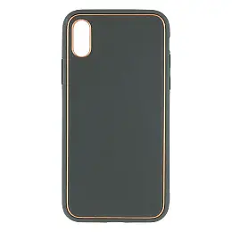 Чохол Leather Case Gold with Frame для Apple iPhone Xs Navy Green