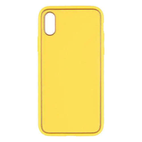 Чехол Leather Case Gold with Frame для Apple iPhone Xs Yellow