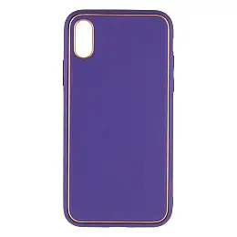 Чохол Leather Case Gold with Frame для Apple iPhone Xs Purple